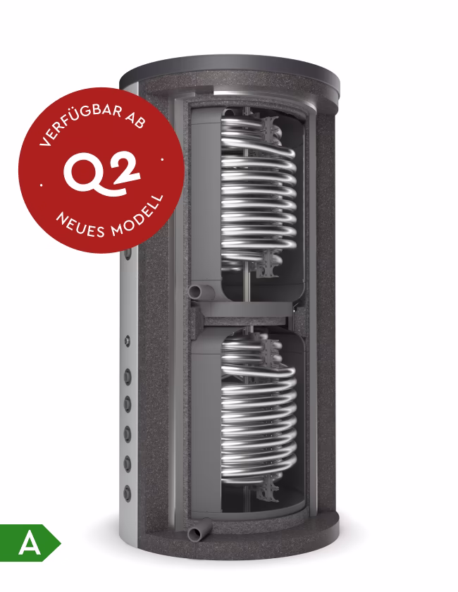 Copar 500 Wärmepumpenspeicher – neues Modell ab Q2, Effizienzklasse A, VakuumPlus-Dämmung für maximale Energieeffizienz